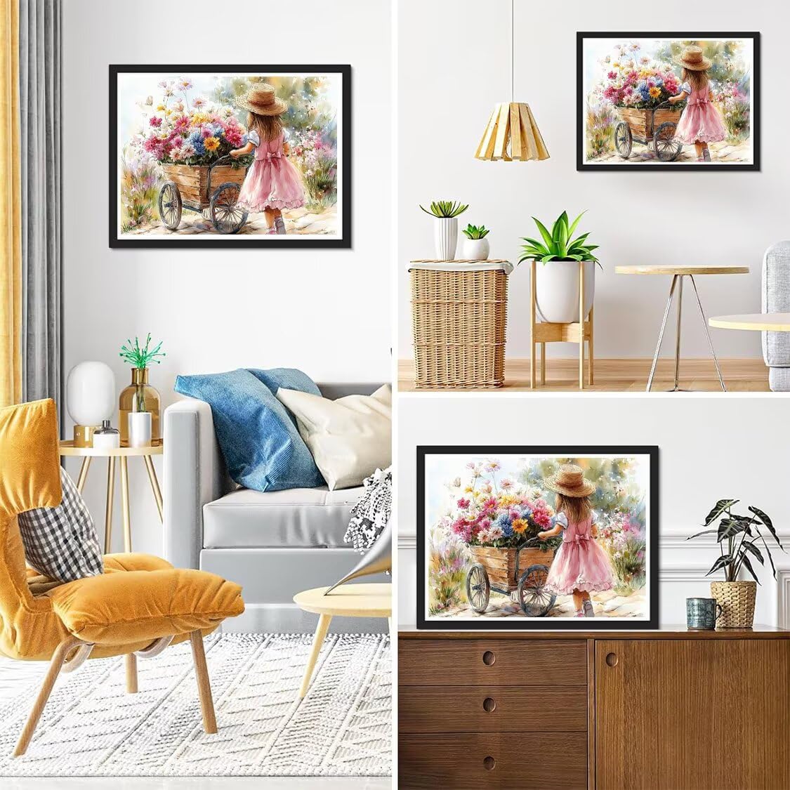 Mädchen Diamond Painting Erwachsene für Bastelset Kinder ab 6 Jahre, 5D Amazon Diamond Painting Viereckige Steine Blumen, DIY Full Diamant Set für Wanddeko Hauswand Festival Geschenke 90x70cm C3-84