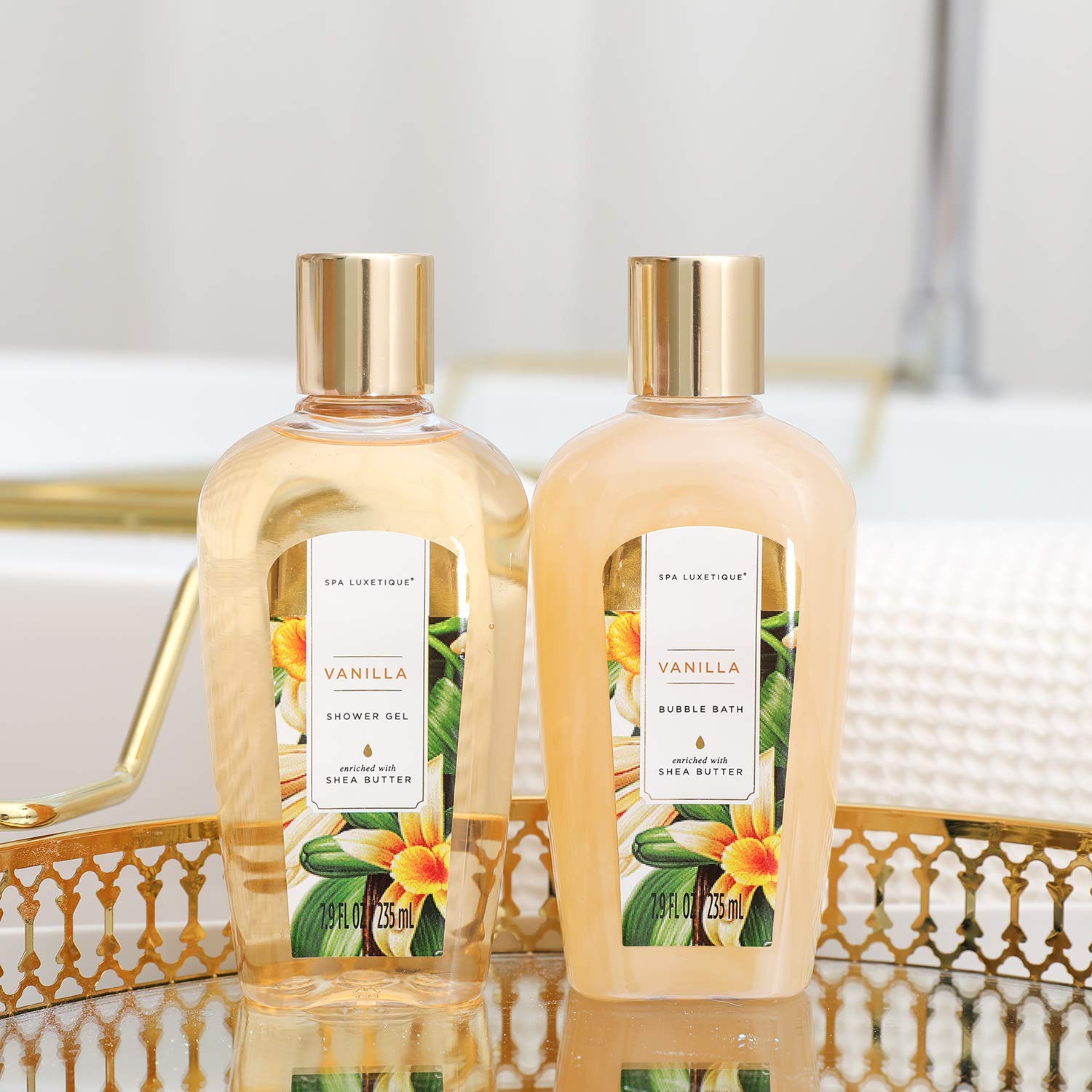 SPA LUXETIQUE Geburtstagsgeschenk für Frauen, Bade Geschenkset, 8tlg Vanilleduft Beauty Spa Set Damen mit Deko Badewanne,Wellness Set für Frauen,Weihnachtsgeschenke,Muttertagsgeschenk,Valentinstag