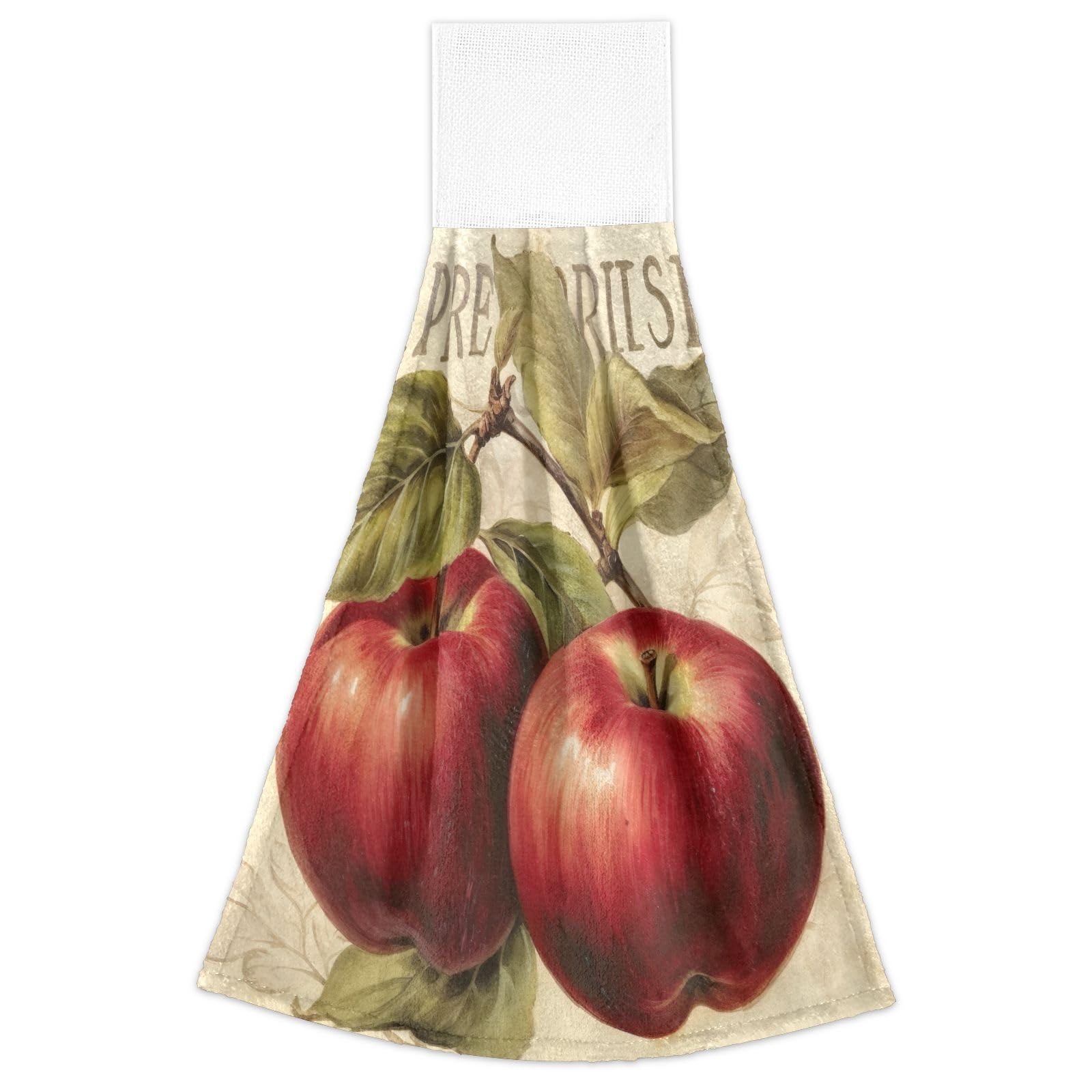 YETTASBIN Apples Hanging Tie Towels Set of 2, Soft Absorbent Kitchen Hand Towels with Hanging Loops for Kitchen Bathroom Farmhouse Home Decor, 18.2 x 14 Inch