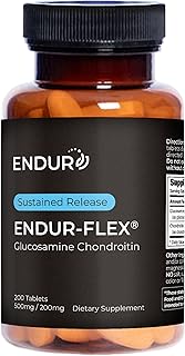 ENDUR-FLEX, Glucosamine Chondroitin Joint Support Supplement For Helping Preserve Your Active Mobility, Gluten Free, 500mg/200mg (200 Tablets)