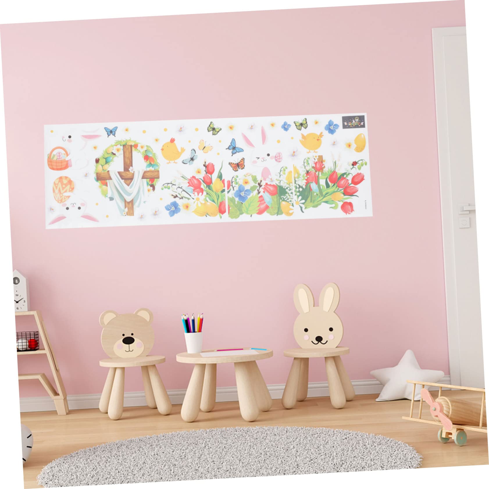 Artibetter 4sätze Fensterbilder Aufkleber Selbstklebende Wandtattoos Mit Osterhasen Und Küken Für Kinderzimmer Deko Für Osterfeiern Und Raumgestaltung