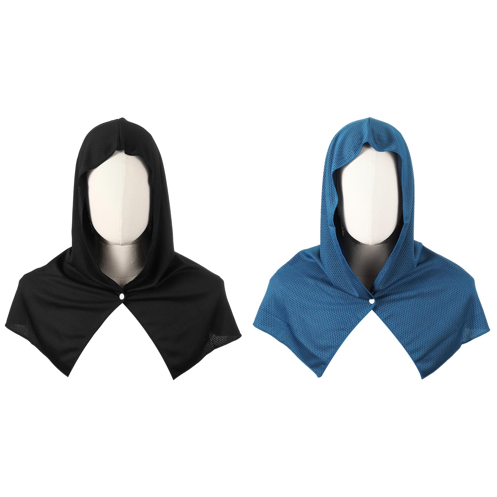 YELARXI Cooling Hoodie Towel, Cooling Towels for Neck and Face Sun Protection Instant Cool Hoodie 2 Pack & Cobalt Blue/Black-Fitting For(Sport/Camping/Work Out/Hot Weather) โ image 1