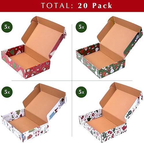Miniatura 4 de Cajas de envío de regalo de Navidad de 6 x 4 x 3, paquete de 20 cajas de envío pequeñas para cajas de correo de pequeñas empresas, cajas de regalo