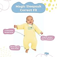 Vista 5 de Magic Sleepsuit Baby Merlin's Microfleece Baby Swaddle Transition Product Amarillo