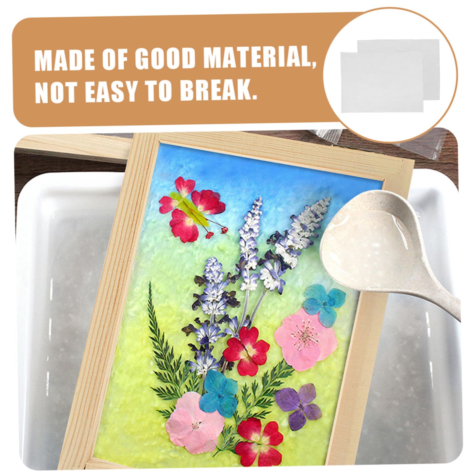 ERINGOGO 10Sets Paper Making Cloth Tool for Crafts Mesh Accessory for Handicraft Projects Develop Fine Motor Skills Creative Expression