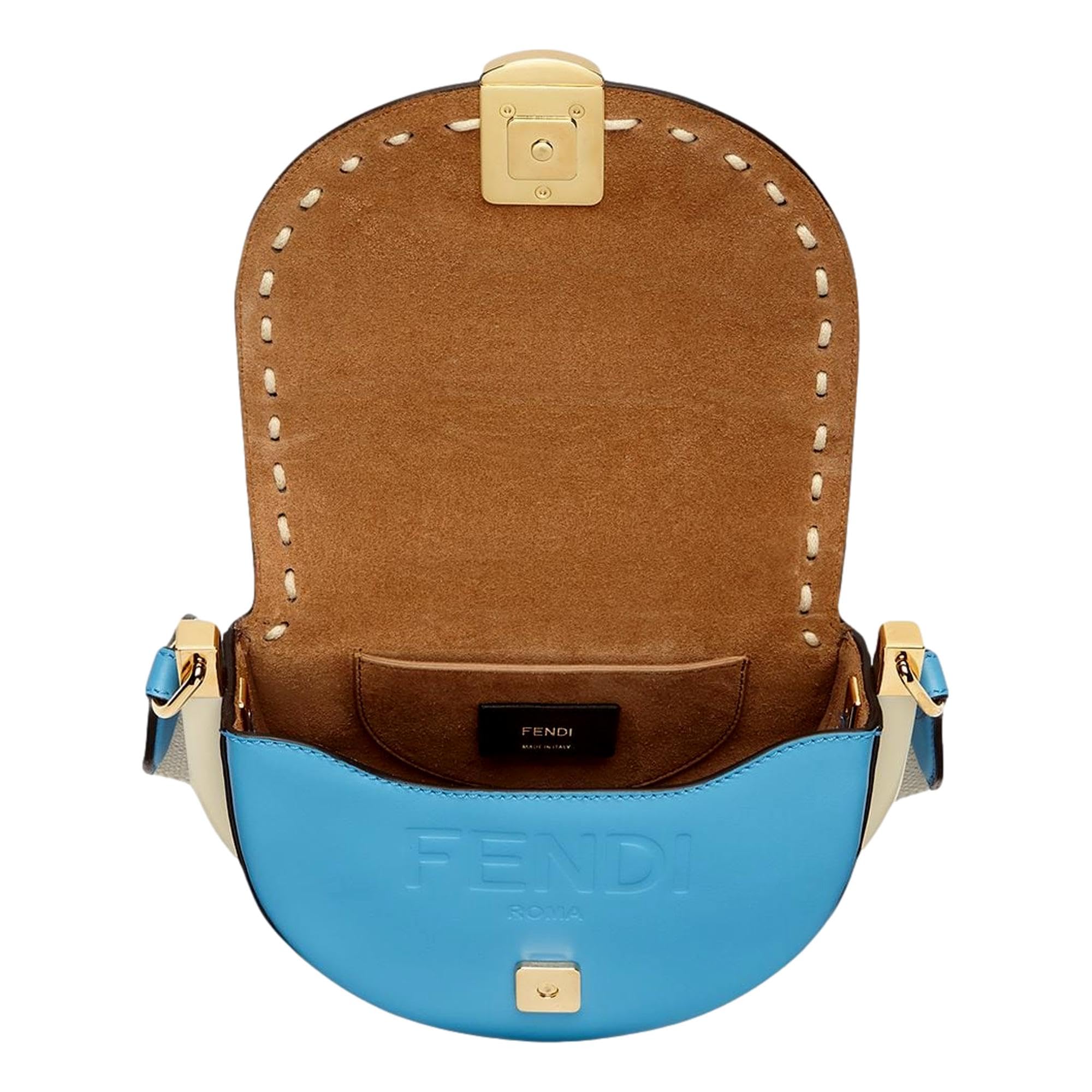 FENDI Moonlight Cyber Blue - Bolso bandolera de piel