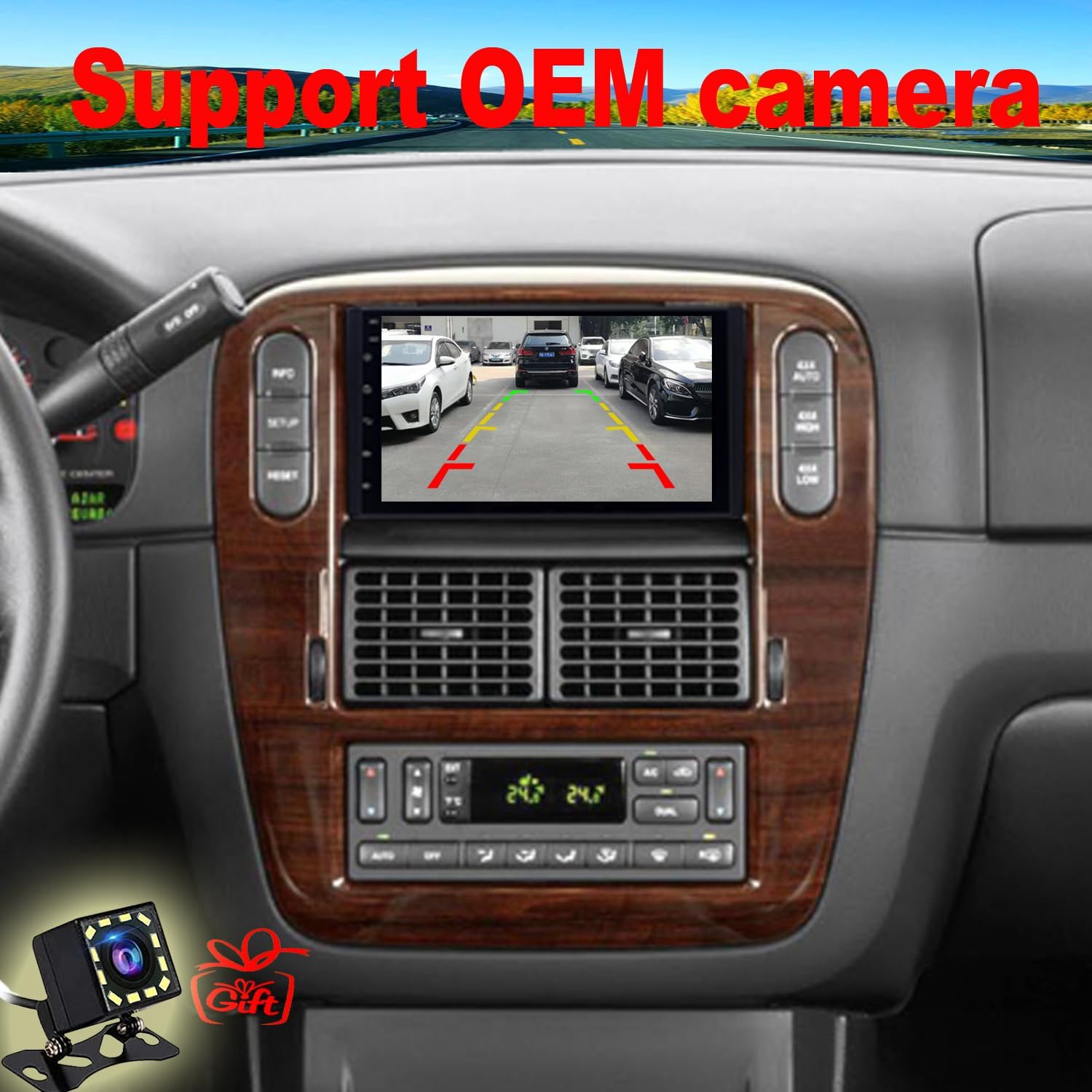 8-Core CPU Radio Upgrade for Ford Mustang 2001-2004,Explorer 2002-2005,Expedition 2003-2006,IPS Touch Screen CarPlay Android Auto Ready,Free Back Camera