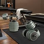 GYMAX Ensemble de sonnettes réglables, 4 en 1 Ensemble de poids gratuit avec connecteur, 92/47 LBS Utilisé comme Dumbbells, Barbells et Kettlebells pour l'entraînement de gymnastique à domicile