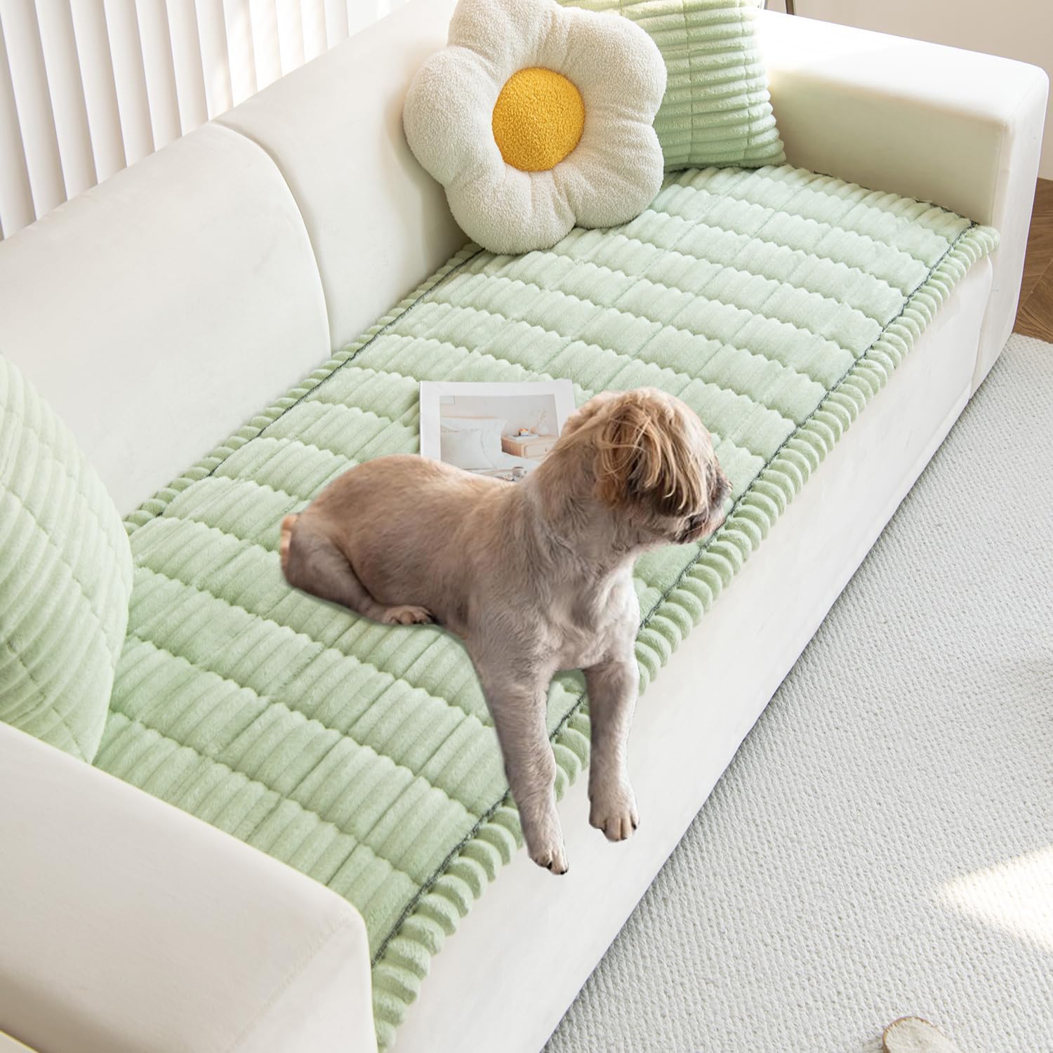 Non Slip Fuzzy Pet Couch Covers for Sofa