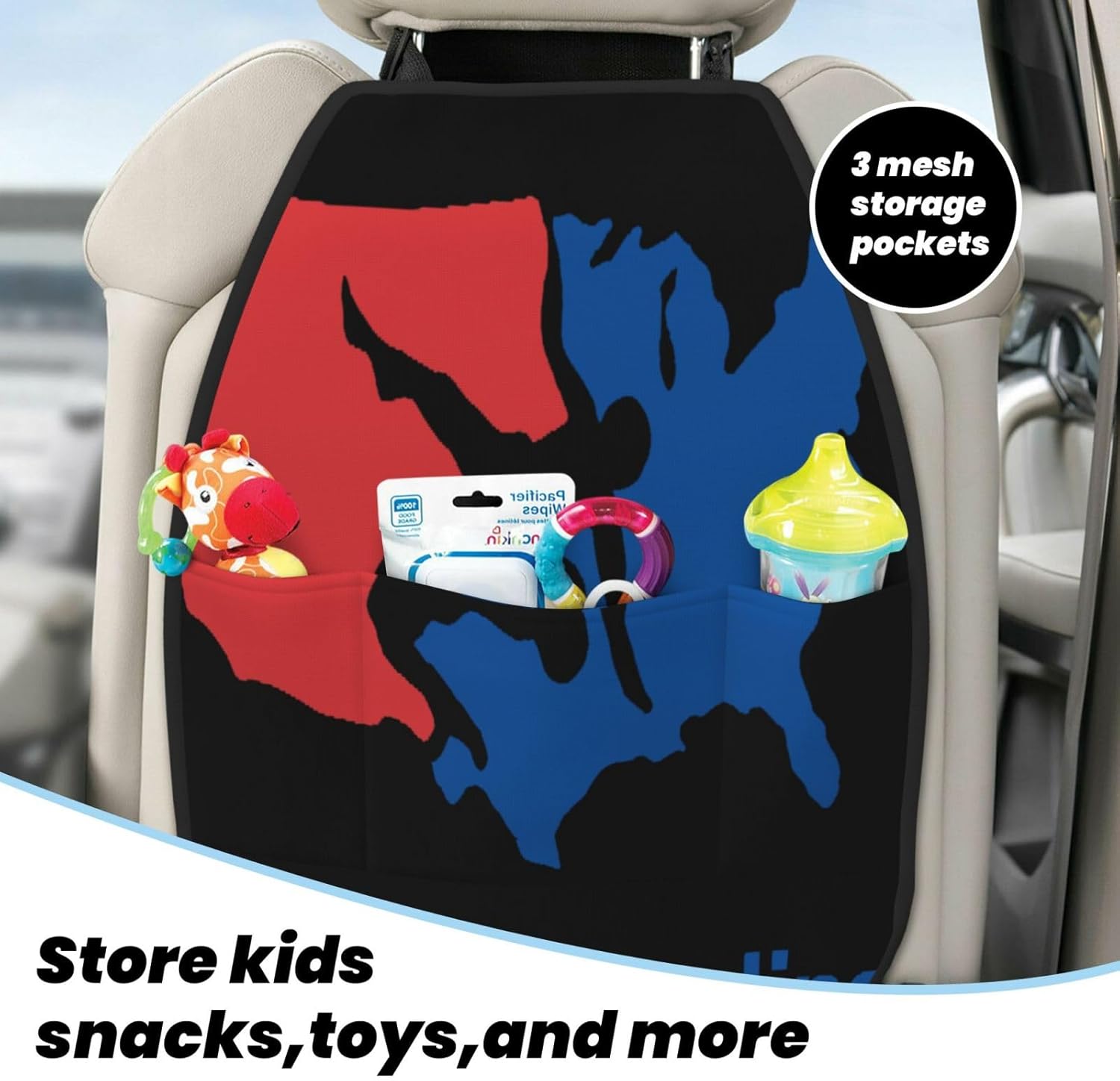 U.S. Wrestling 2-Piece Set of Car Seat Kick Protectors for Front Seat Backrests, Used for Car Rear Seat Backrests Protectors