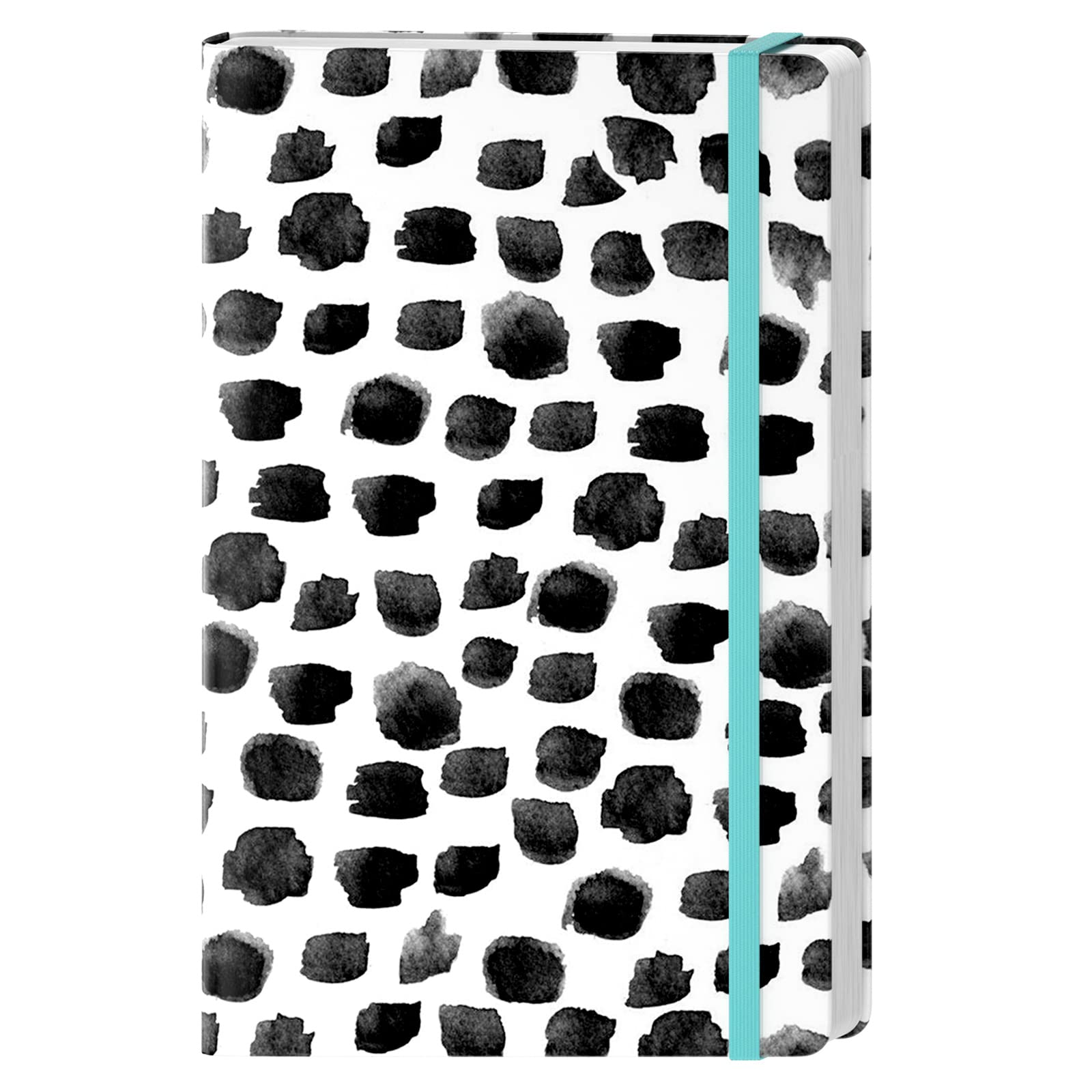HUAMXE Lined Journal Notebook, Hardcover Journal for Women, Medium 5.7 x 8.4 in, 160 Pages Thick Paper, Cute Aesthetic Floral College Ruled Notebook for Writing Journaling Work School Office, Spots — image 1