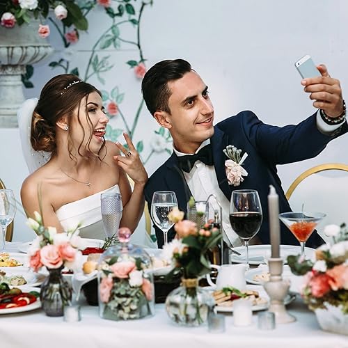 Miniatura 7 de Fixwal Paquete de 6 manteles de plástico para mesas rectangulares, manteles de plástico desechables de plástico blanco de 54 x 108 pulgadas,