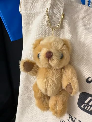 Miniatura 8 de MUMUmumu Mini oso de peluche marrón de 5 pulgadas, 6 piezas, llavero de bricolaje, manualidades, decoración de fiesta, accesorios de decoración para