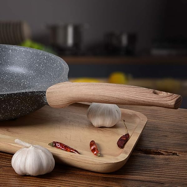 ZUOFENG Poêle à Frire Antiadhésive 20CM, Casseroles en Pierre, Revêtement de Granit, Poêle à Omelette Casseroles. (Gris, 20CM) - 4