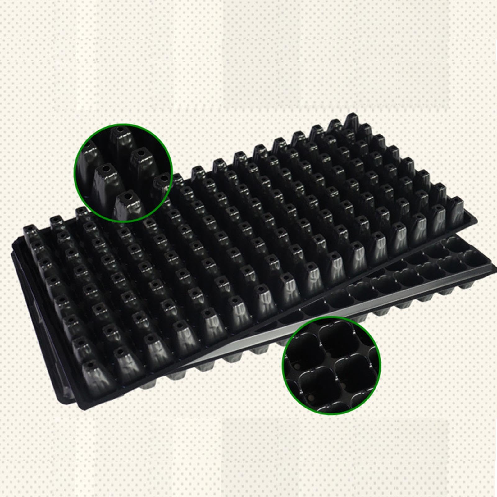 Perfeclan 10 Piezas Bandejas de Propagación para Semilleros con 128 Cavidades y Canales de Absorción Hechas de PP Reutilizables Recomendadas para Jardín E, 80g