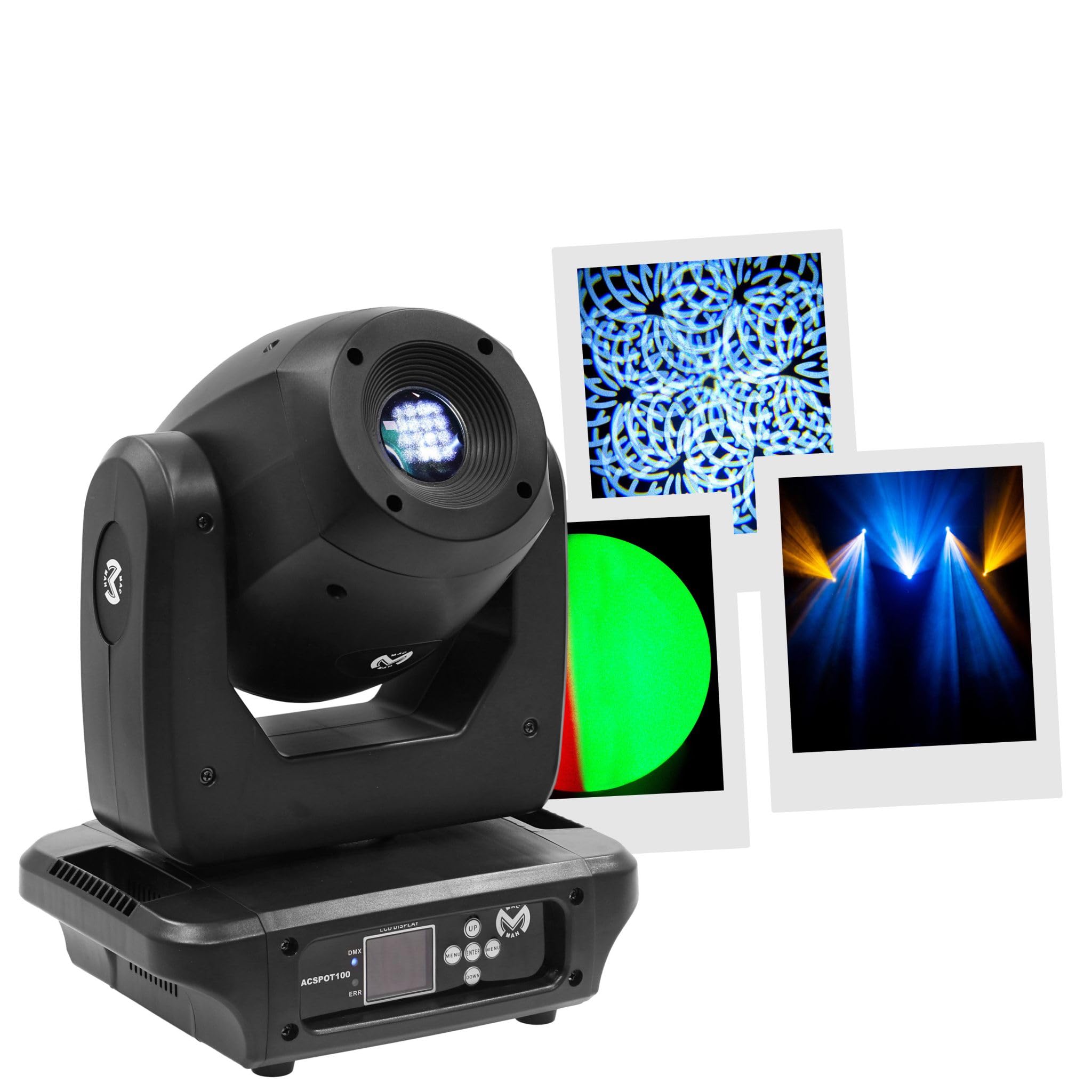Mac Mah Spot 100 LED Moving Head 100 W Beam DMX con 2 ruote Gobo, prisma e messa a fuoco motorizzata per palcoscenico DJ Event