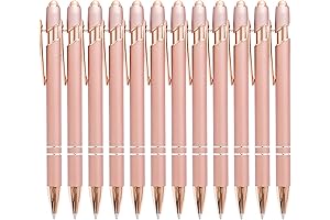 PASISIBICK 12 Pack Rose Gold Pens with Stylus
