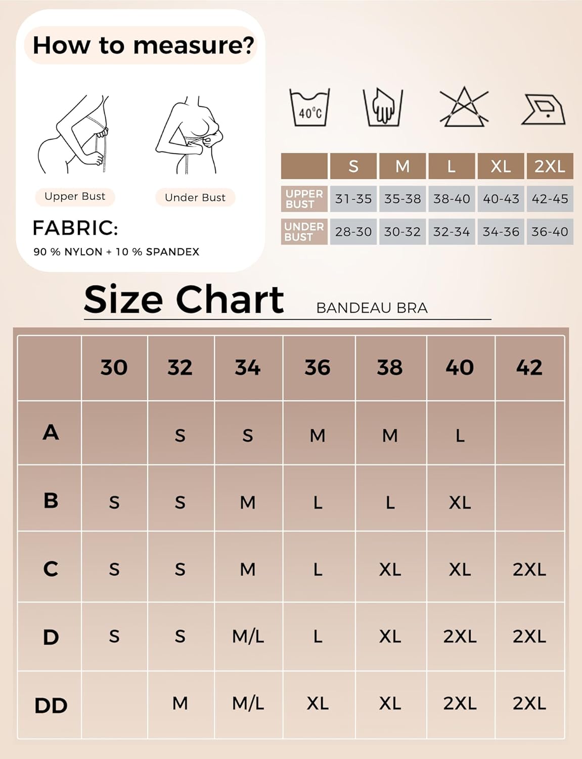 Strapless Bras for Women, Wireless Padded Bralette, Non-Slip Silicone Bandeau Bra, Seamless Tube Top Push Up Bra - Image 8