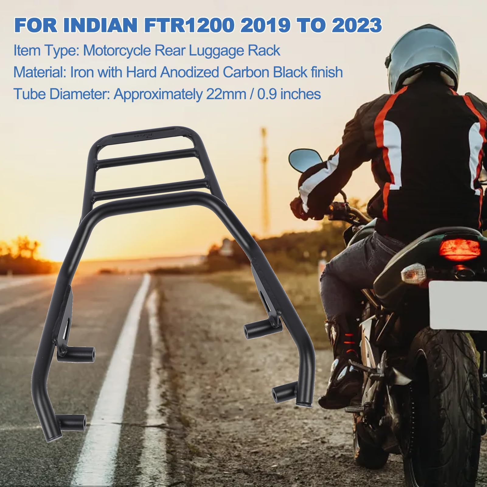 Bagażnik Motocyklowy do Indian FTR1200 2019-2023, Tylny Bagażnik Motocyklowy, Akcesoria FTR1200, Bagażniki Powersports, Bagażnik Tylny, Bagażnik Motocyklowy Rajdowy