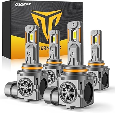 9005 9006 Light Bulbs Combo, 100,000LM 900% Super Brighter, 6500K Cool White, 1:1 Mini Halogen Size 9005 HB3 & 9006 HB4 Accessory Fog Light with Cooling Fan, Plug and Play, Pack of 4
