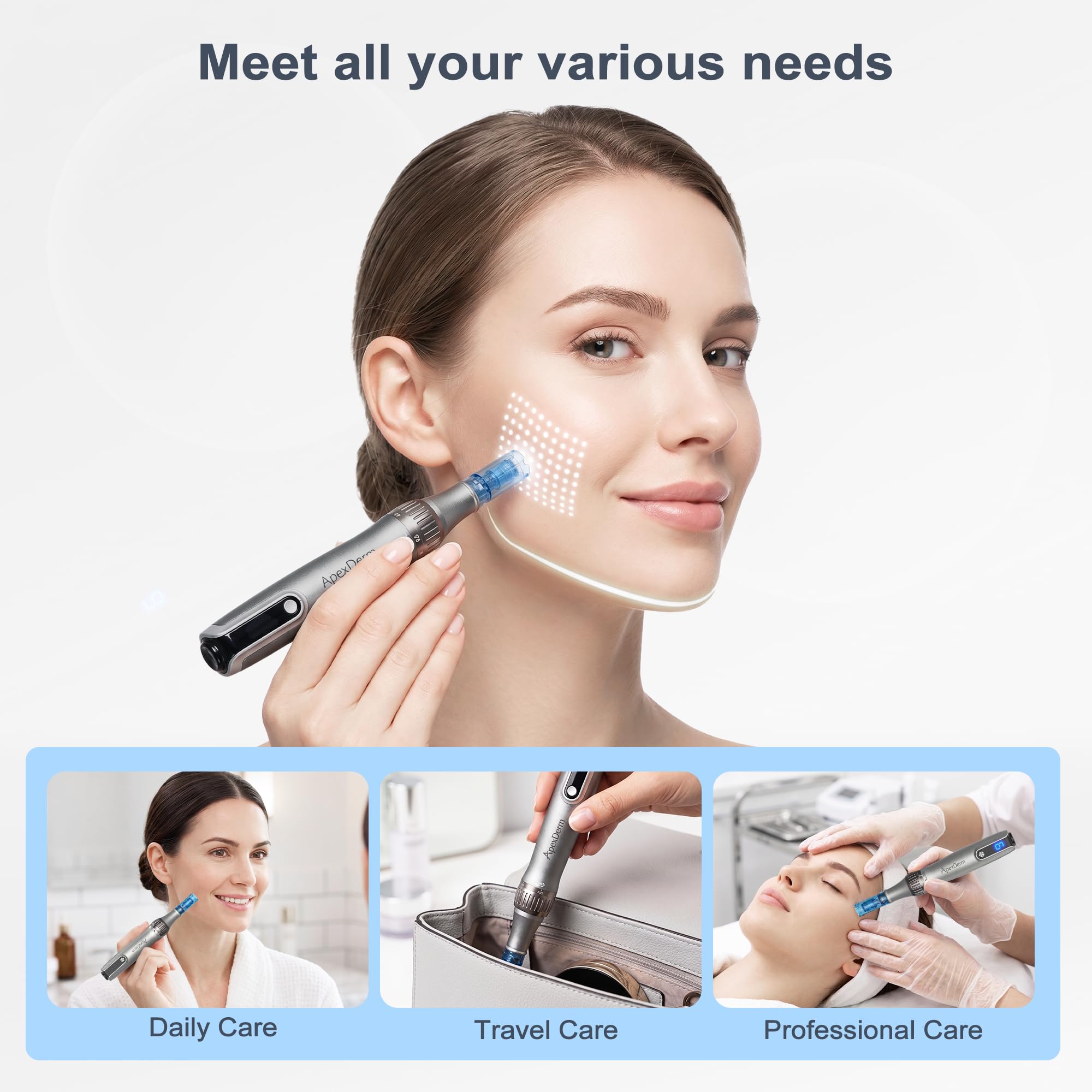 M8S Microneedle Pen for Home Use - 0.25mm Dr Pen Mcroneeding Derma Roller M8S Pen for Women Men - Micro Needle Roller Pen for Skin Tools