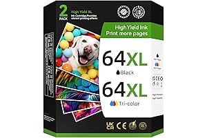 64XL 2-Pack Combo Pack Black & Tri-Color Ink Cartridges for HP Envy Printer