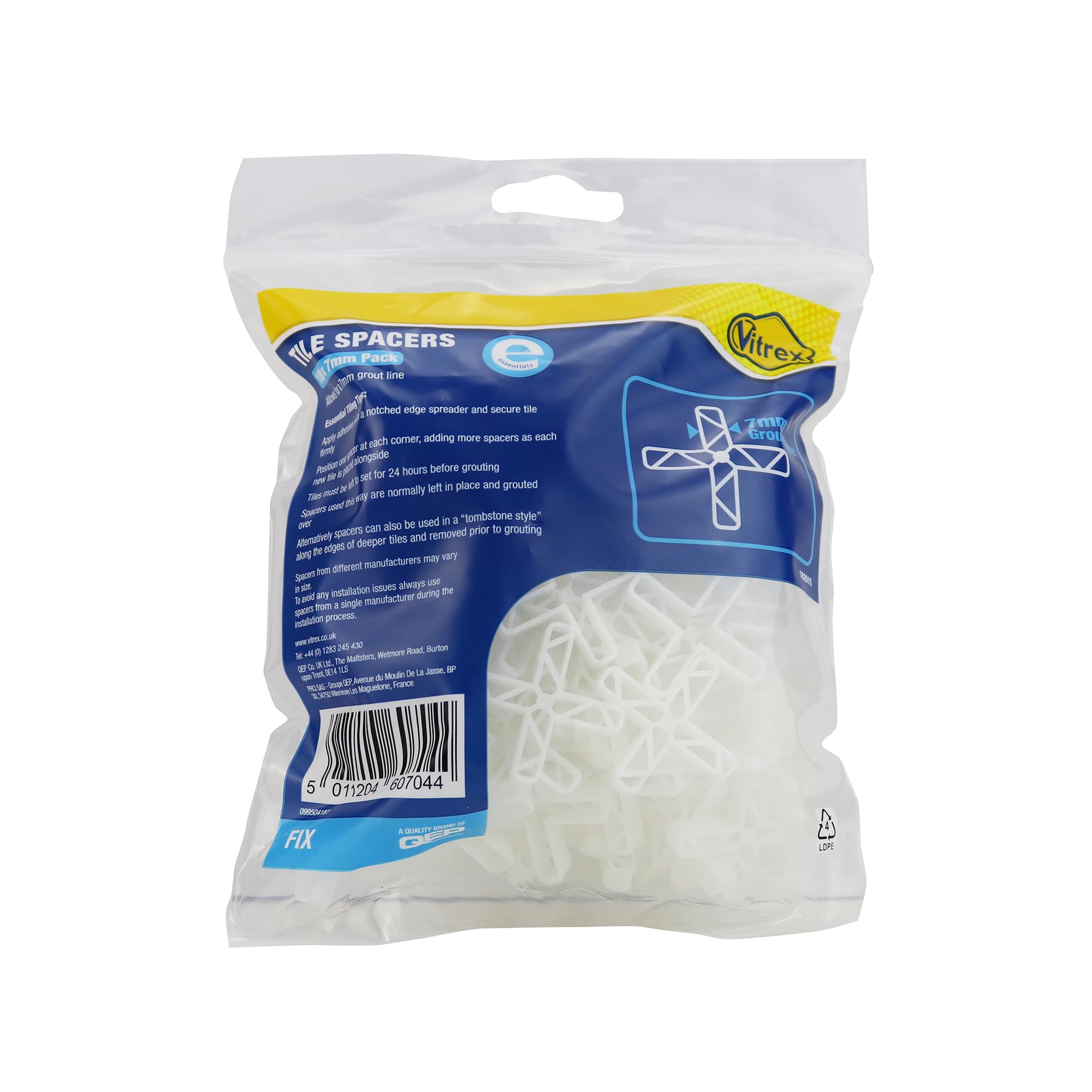 Vitrex 102015 Essential Tile Spacers 7Mm (Pack 100)