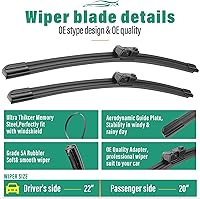 Vista 363 de 26" 20" 16" Windshield Wiper Blades Replacement for Dodge Grand Caravan 2008-2020 / Chrysler Town & Country 2008-2016 Premium All Weather Front Rear