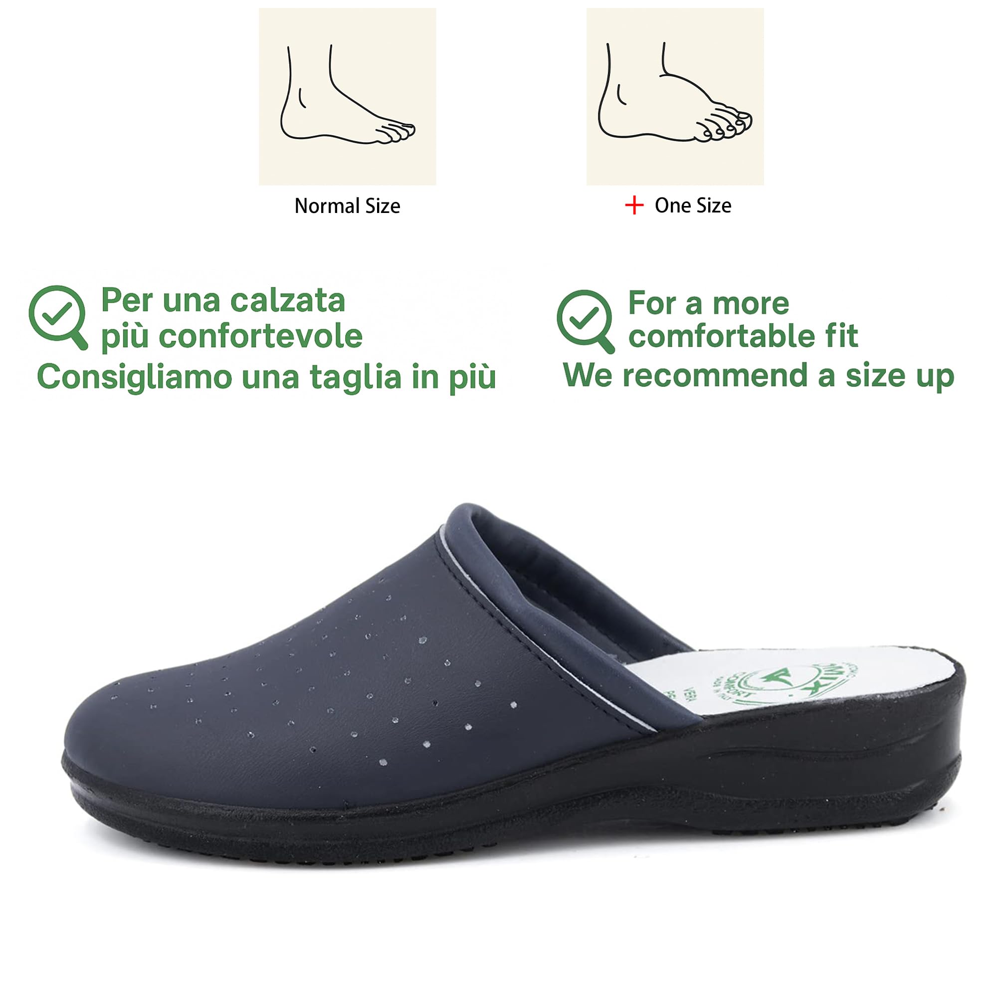 JOMIX Sabots Medical Femme Homme Sabot Femme Orthopédique Fabriqués en Italie Bleu Navy / 41 EU