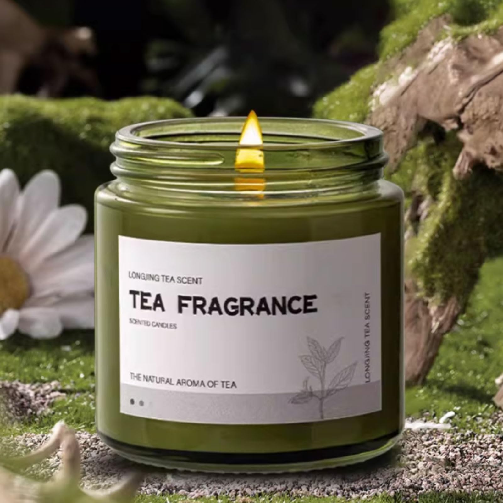Compacto Velas de vidrio, vela de aromaterapia reutilizable, velas en tarro modernas hechas con cera de soja y aceites esenciales, tiempo de combustión de 40 horas no es picante(2pcs)