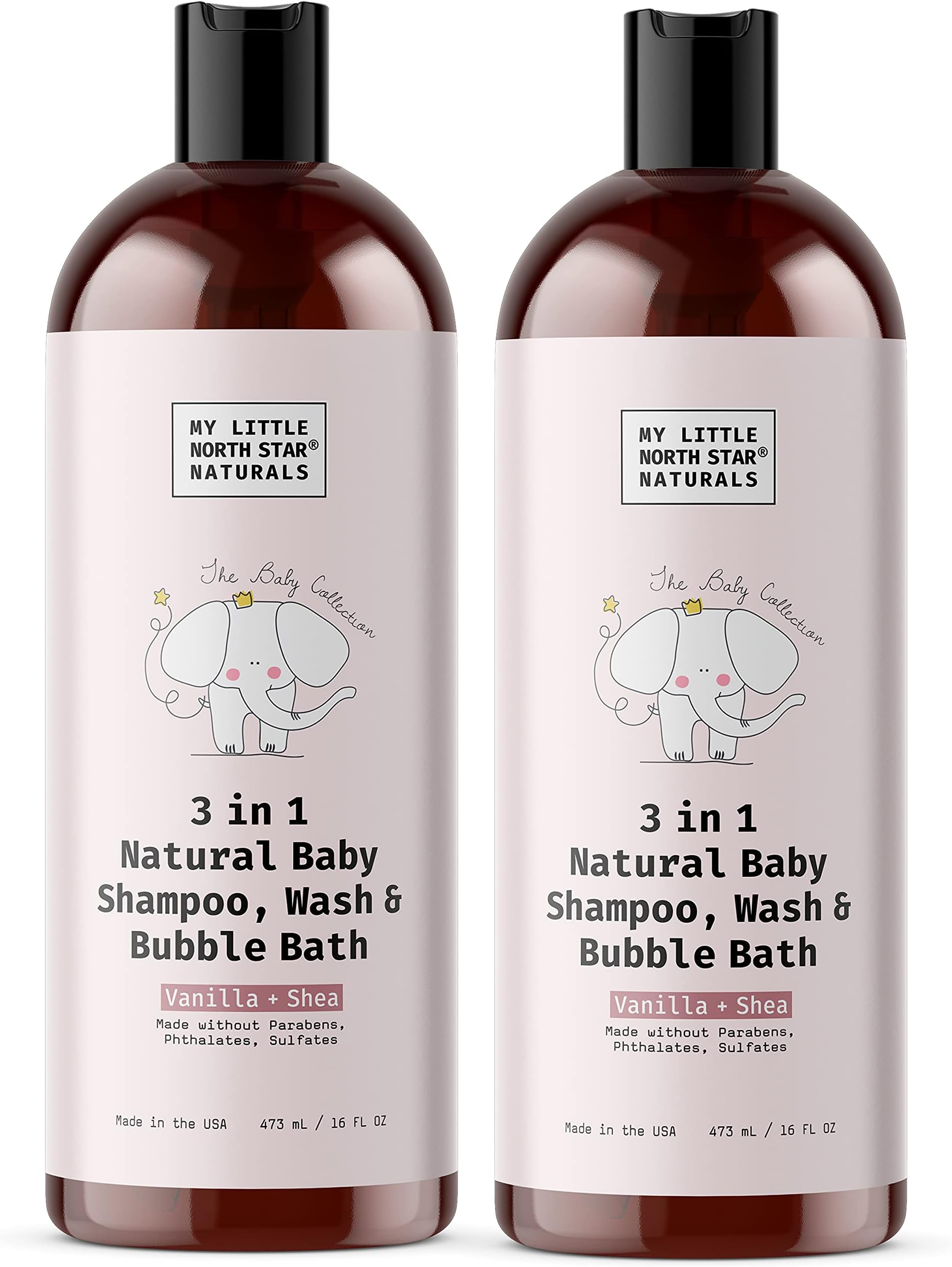 Gentle 3-in-1 Baby Shampoo, Body Wash and Bubble Bath (Vanilla Shea 2 Pack)