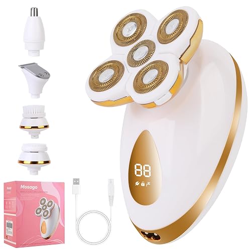 Mosago Electric Razors for Women, 5 in 1 Rechargeable Dusk Shaver Womens | Painless, Women's Shavers Everything, Lady Le