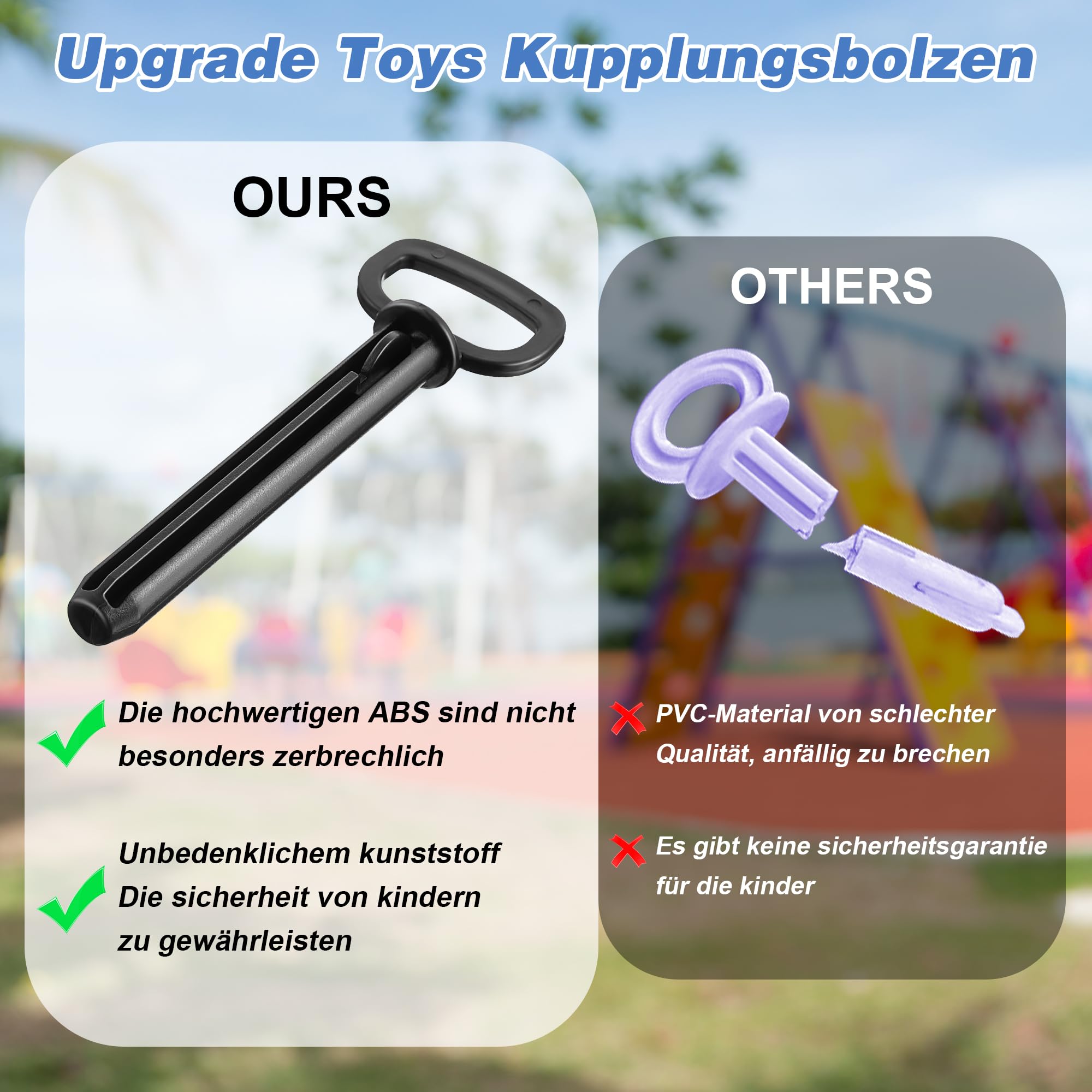 Enhon 3 Stück Toys Kupplungsbolzen Car Zubehör für Traktoren Zubehör für Trettraktoren Zum Anhängen Von Trailern, Zubehör für Kinderfahrzeuge, Schwarz Hochwertiger Kunststoff