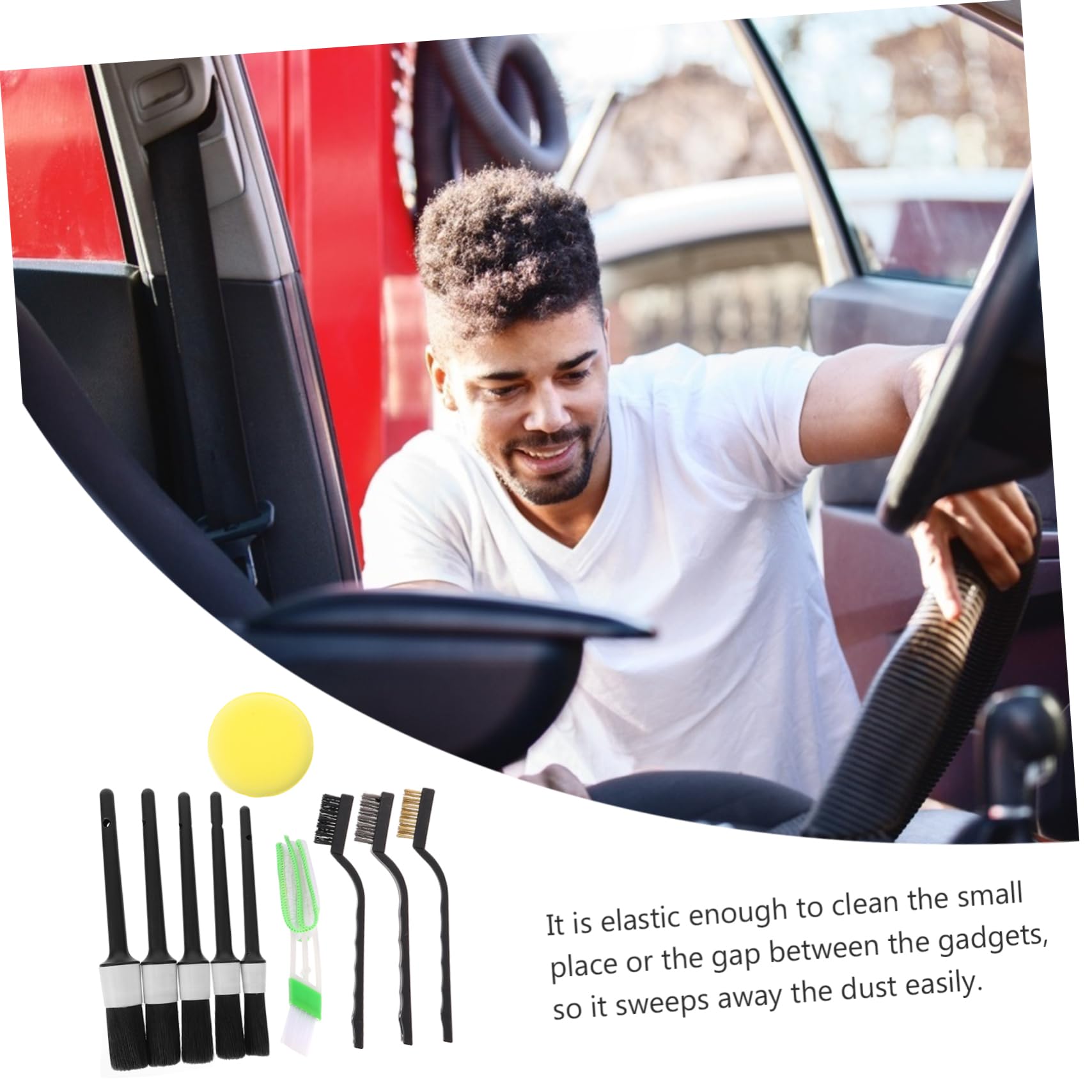 2sets Spazzole per Auto Kit per Pneumatici per Applicatore per Cera per Auto Ed