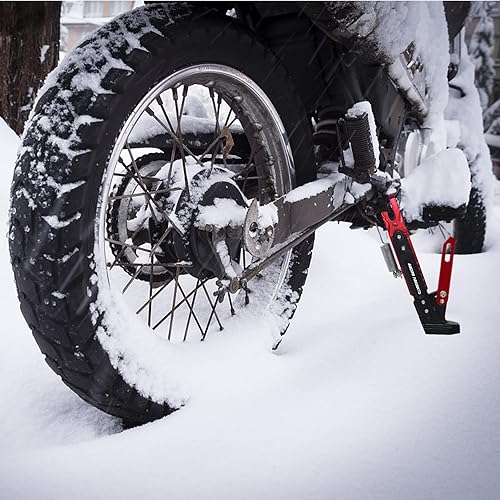 Miniatura 5 de Soporte de trípode para motocicleta, soporte de trípode de aluminio universal, soporte lateral de pie modificado, accesorios de motocicleta (negro)