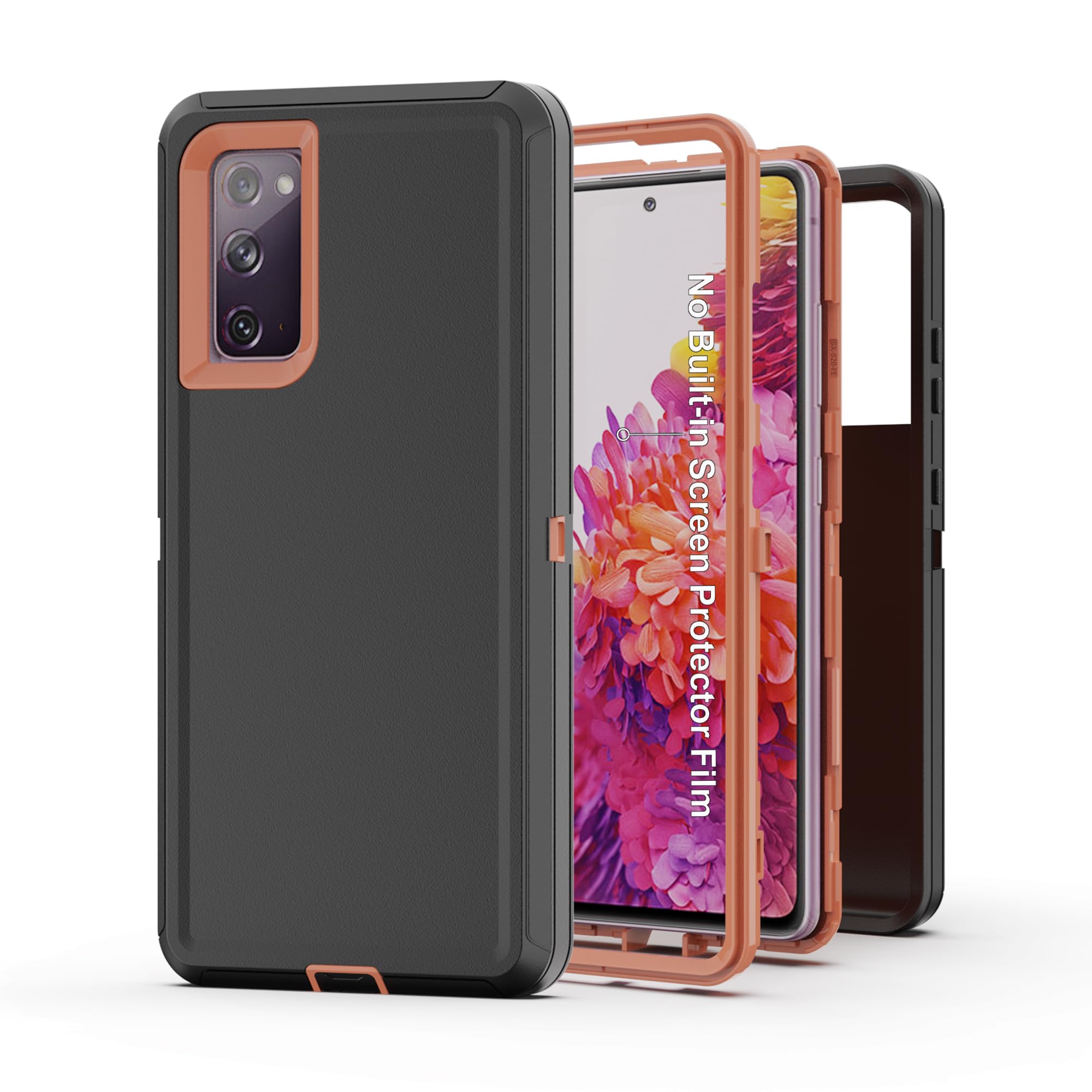 AWZHYDT for Galaxy S20 FE 5G Case, Heavy Duty Protective Case with [3 Layers] Rugged Rubber Shockproof Protection Cover fo...