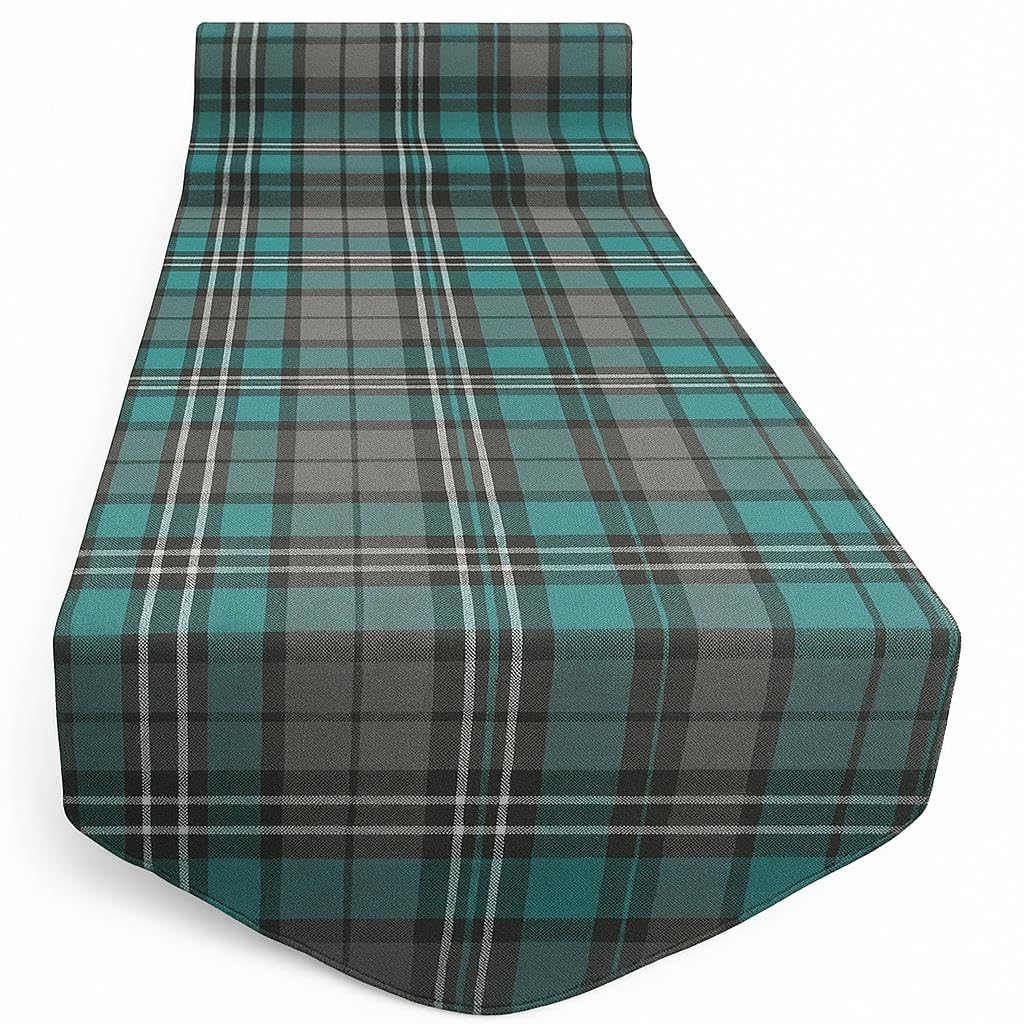 The Dragons Den Teal Traditional Scottish Balmoral Tartan Table Runner Burns Night Supper [8 Ft]