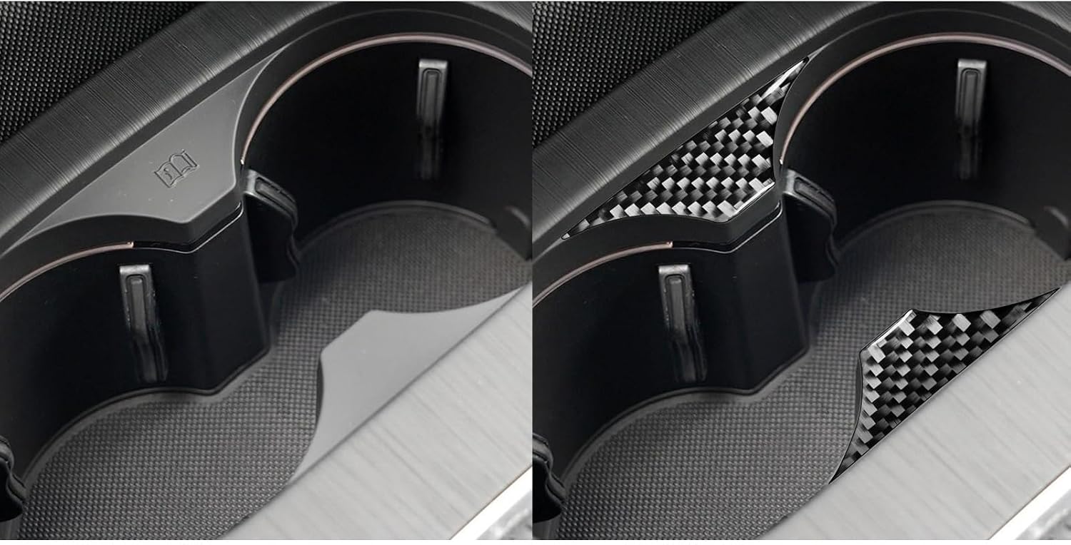 Carbon Fiber PC Vinyl Cover Trim Sticker Accessories Decoration Compatible with Audi A3 8V 2013-2019 (Gear Shift Dashboard Frame A17, Black)