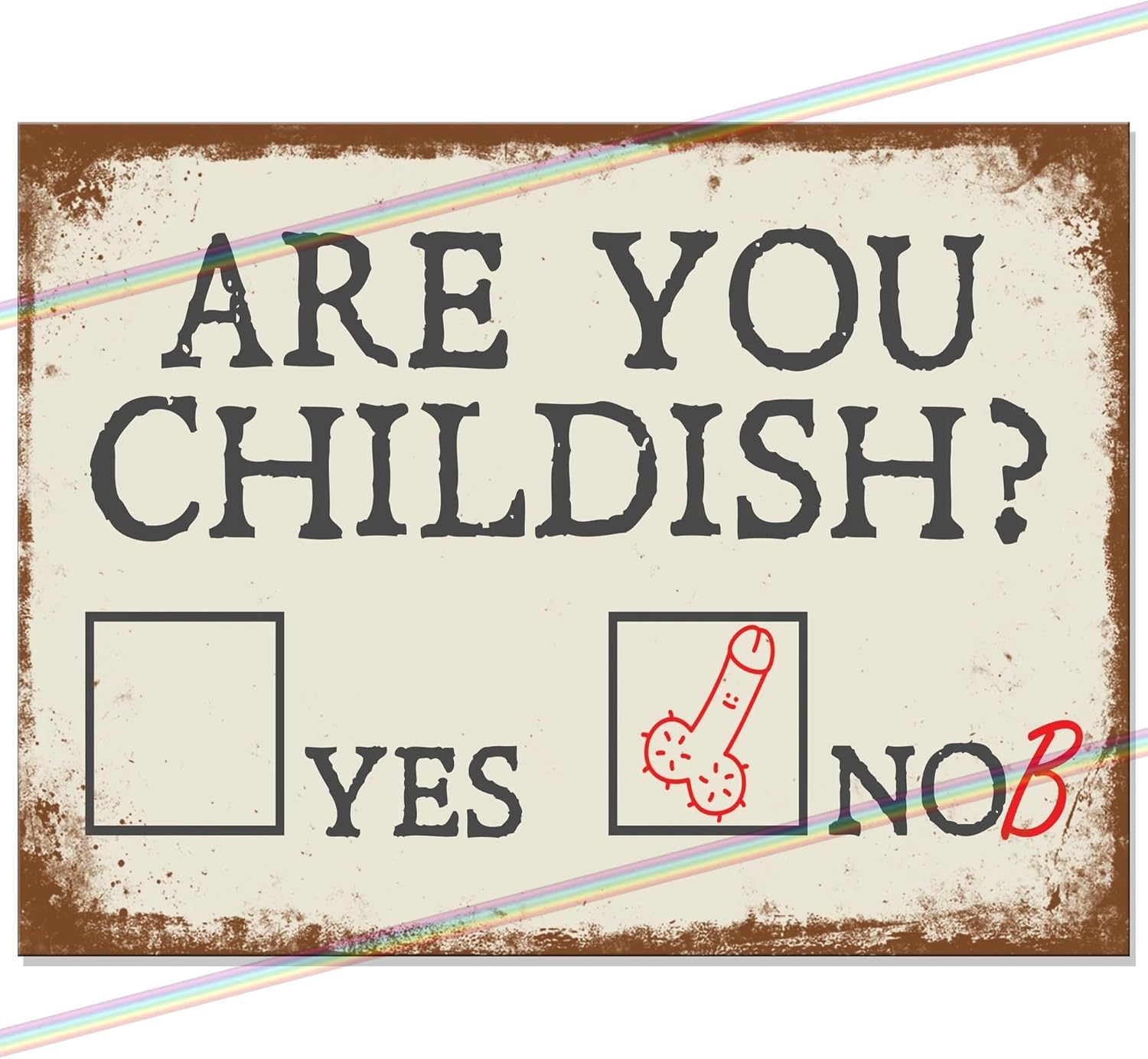 P&P Homeware Are You Childish Funny Aluminium Sign - 15x10cm Retro Wall Plaque for Home Pub, Garage, Man Cave Decor - Witty Father’s Day