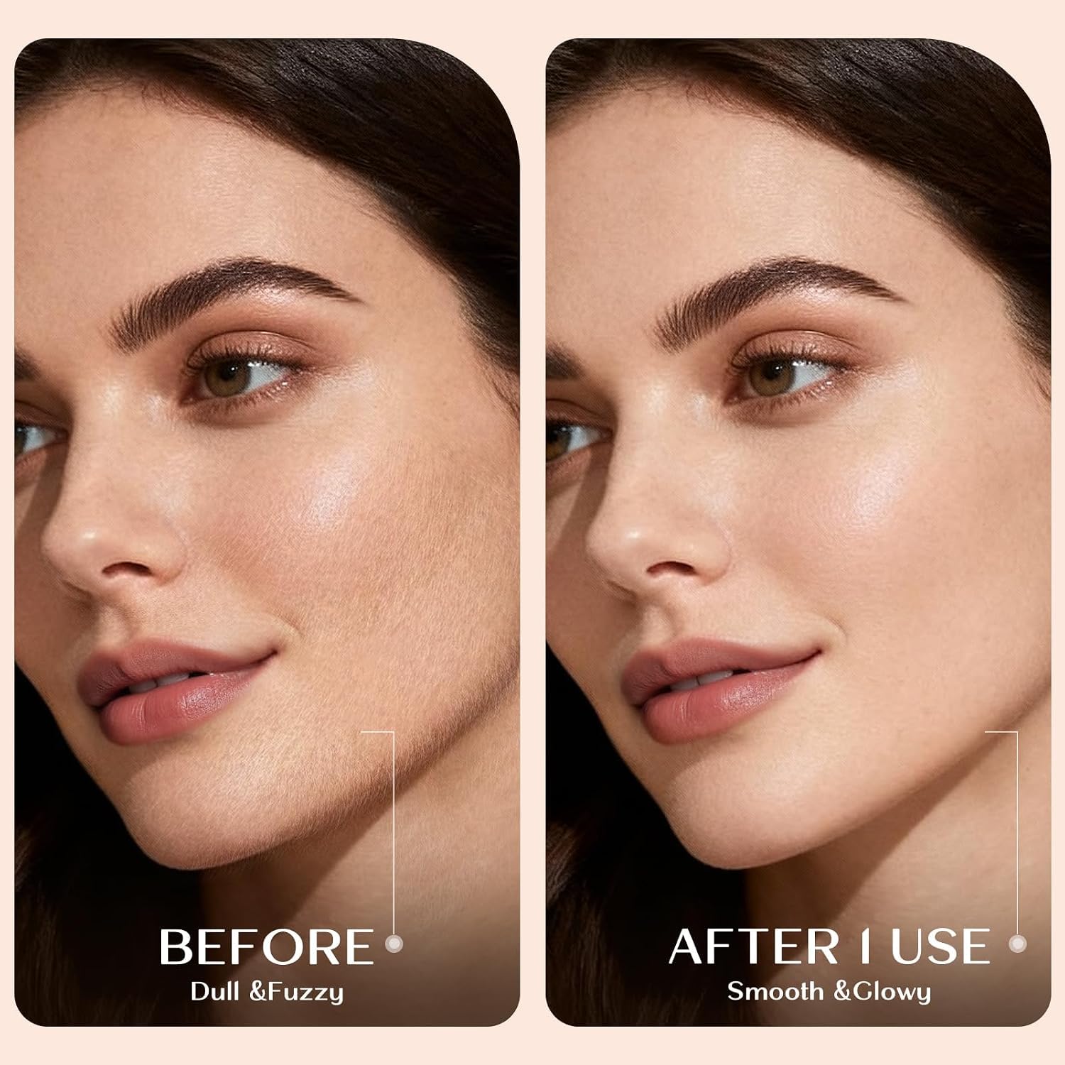 Dermaplane Rasoir pour femme Visage Sonic Épilation faciale Rose pêche