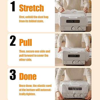 Couvercles Appareils Cuisine 50 Housses De Protection Transparentes Pour Ustensiles De Cuisine | Élastiques | Anti-Poussière | Pour Grille-Pain, Four, Mixeur Housses élastiques Grille-pain