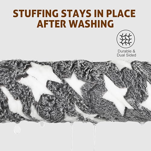 Miniatura 4 de Mora Pets Cama para gatos, almohadilla para jaula para perros, cama ultrasuave para mascotas con bonito estampado de estrellas, tapete lavable para