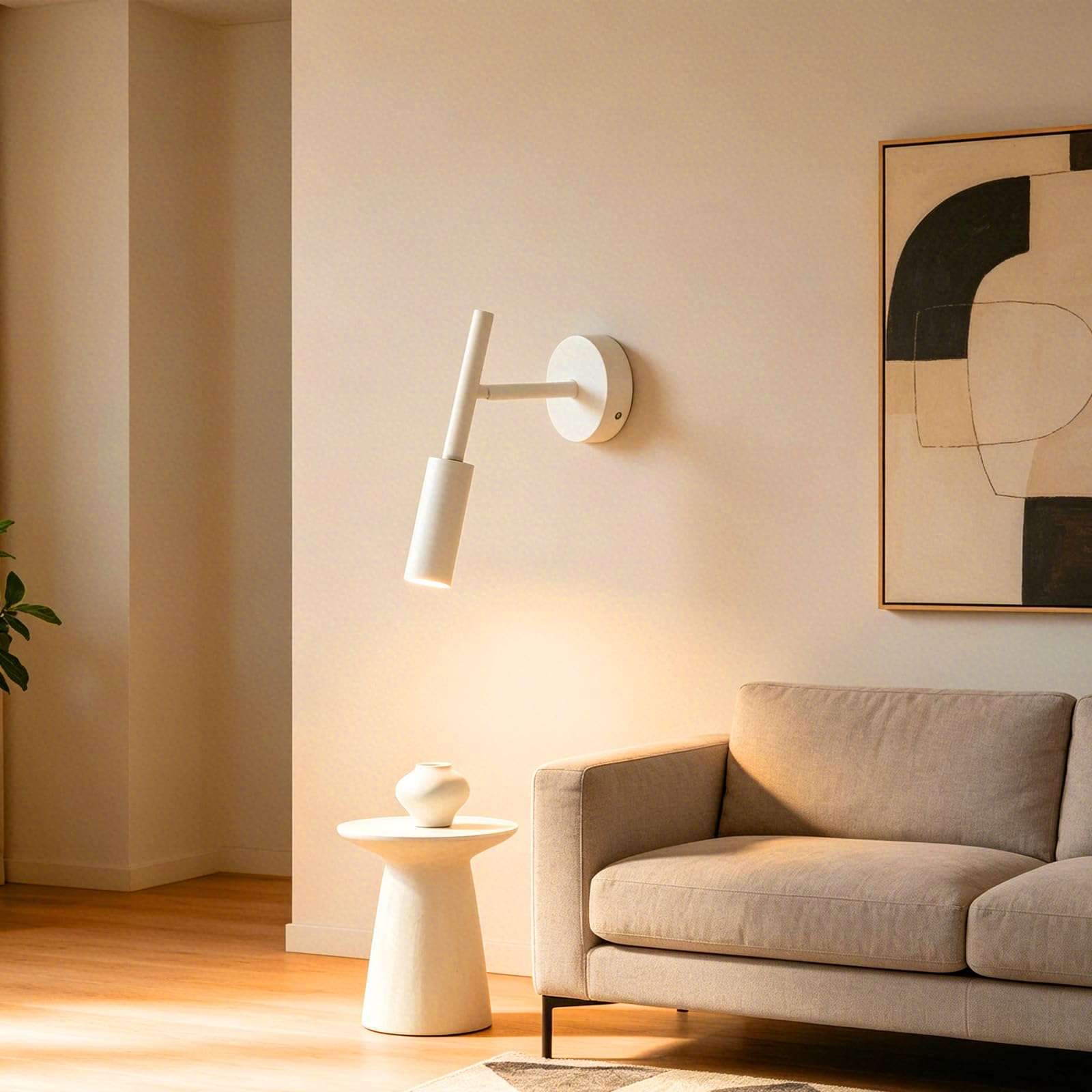 Luz de pared interior de diseño creativo con aluminio blanco y LED 8