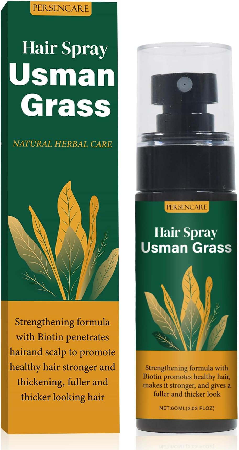 Usman Natural Grass Hair Serum Spray - Reverse Thinning, Boost Growth & Darkening, Scalp Care, Usma Mist for Women & Men