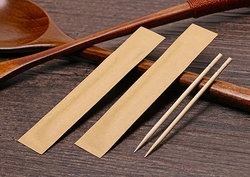 Miniatura 3 de ONLKXY - 200 pares (400 piezas) palillo de dientes de bambú natural para restaurante hotel vajilla decoración herramientas