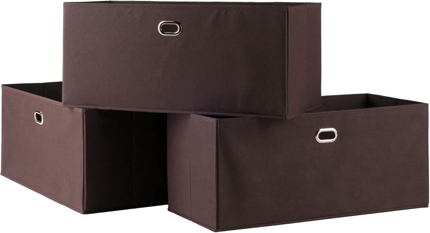 Winsome Torino 4-PC Set Shelf w/Black Fabric Baskets Storage and Organization, Espresso/Chocolate