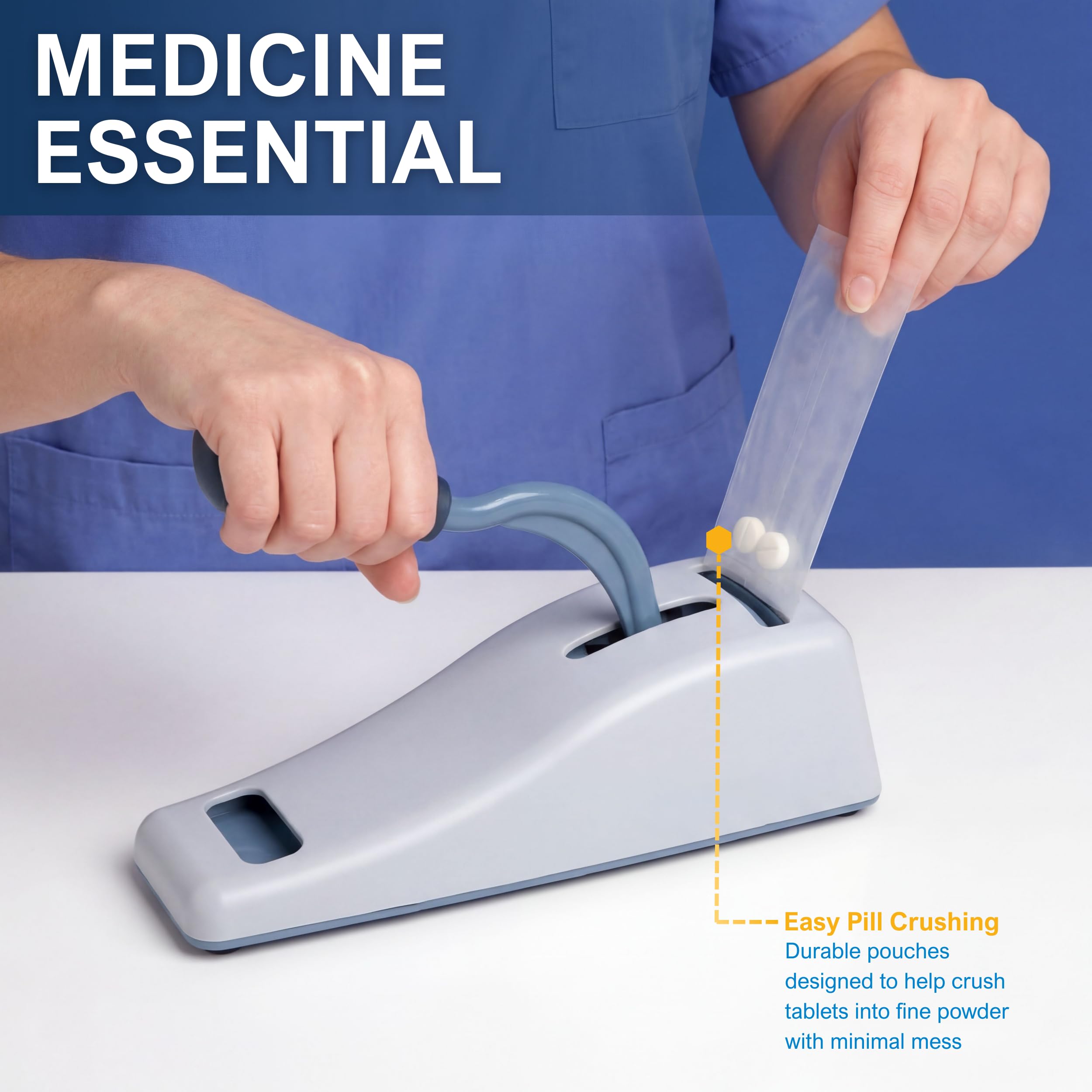 MED PRIDE Trituradora de la píldora bolsas - paquete de 1000 desechable medicina trituradoras - grado médico claro tablet bolsas de trituración para fácil consumo con basura cero - (4,7” x 2”)