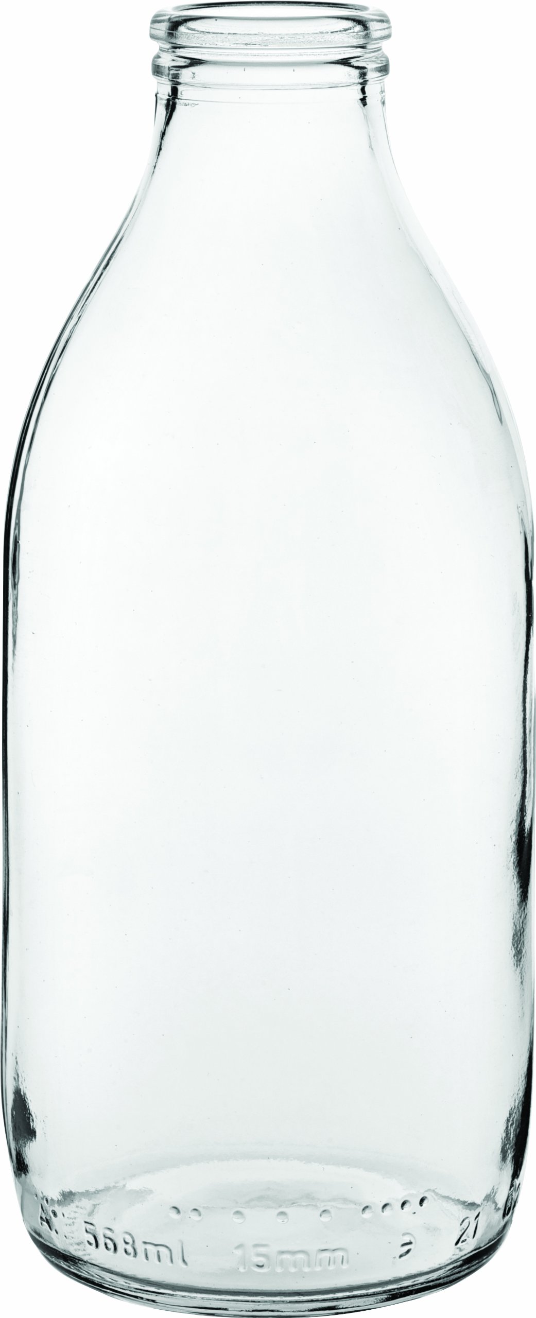 Utopia Transparent Pint Milk Bottles – Pack Of 12 | 580Ml / 20Oz Soda Lime Glass Serving Bottles | Retro Vintage Glassware For Milk, Juice & Cocktails