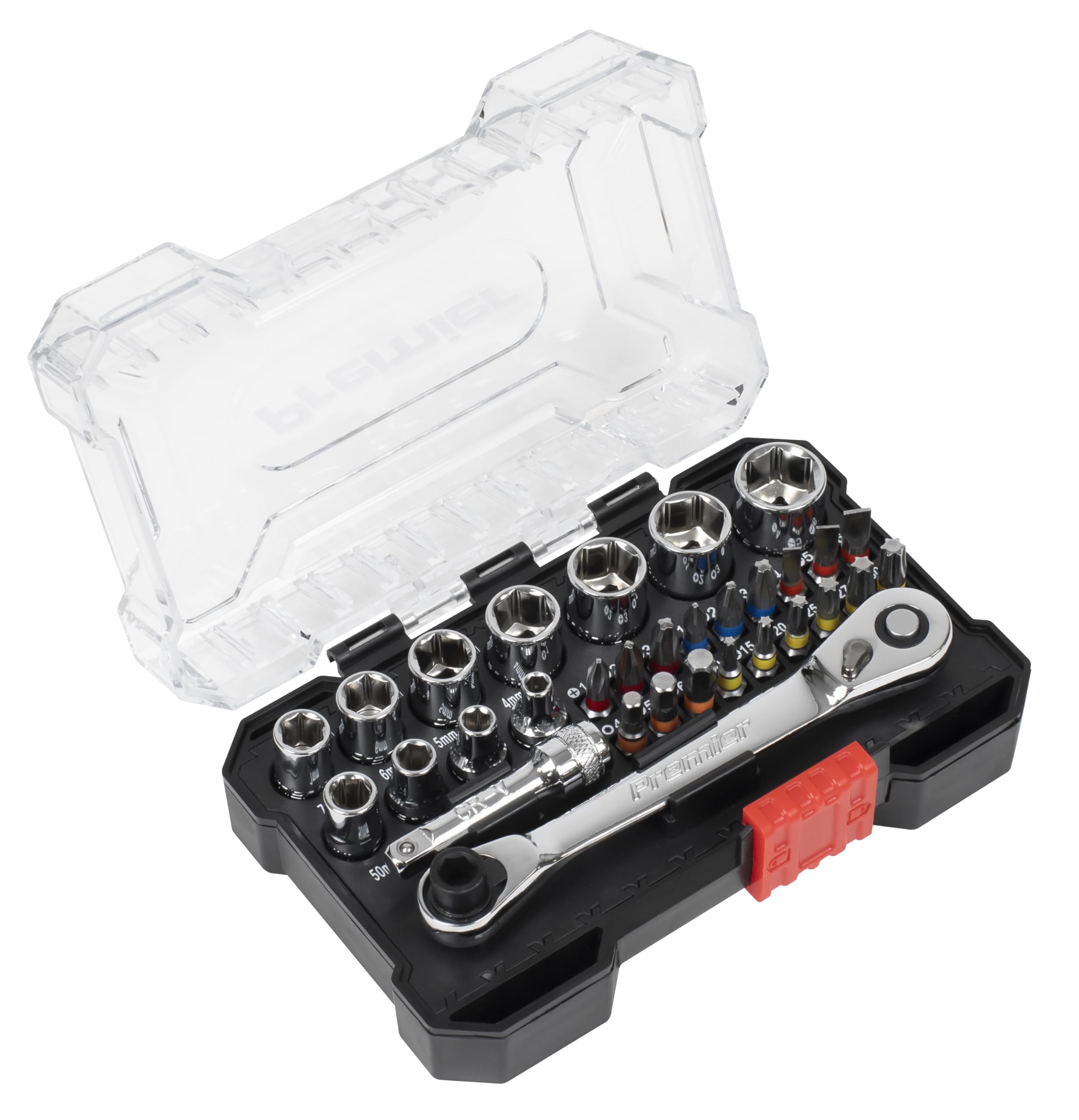 Sealey AK2111 Socket & Bit Set 1/4""Sq Drive Colour-Coded 31pc