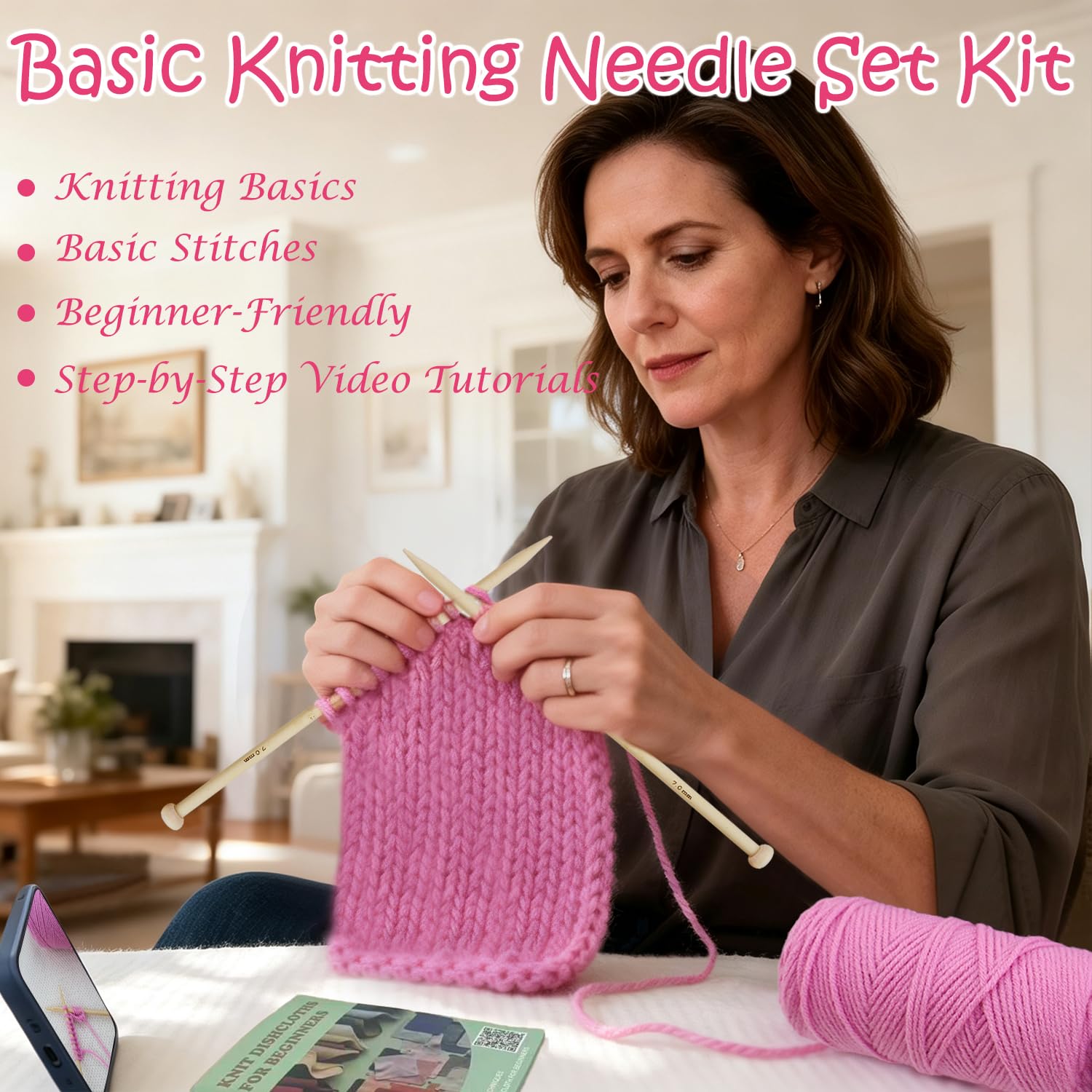 Beginner Knitting Kit - Learn to Knit! -2